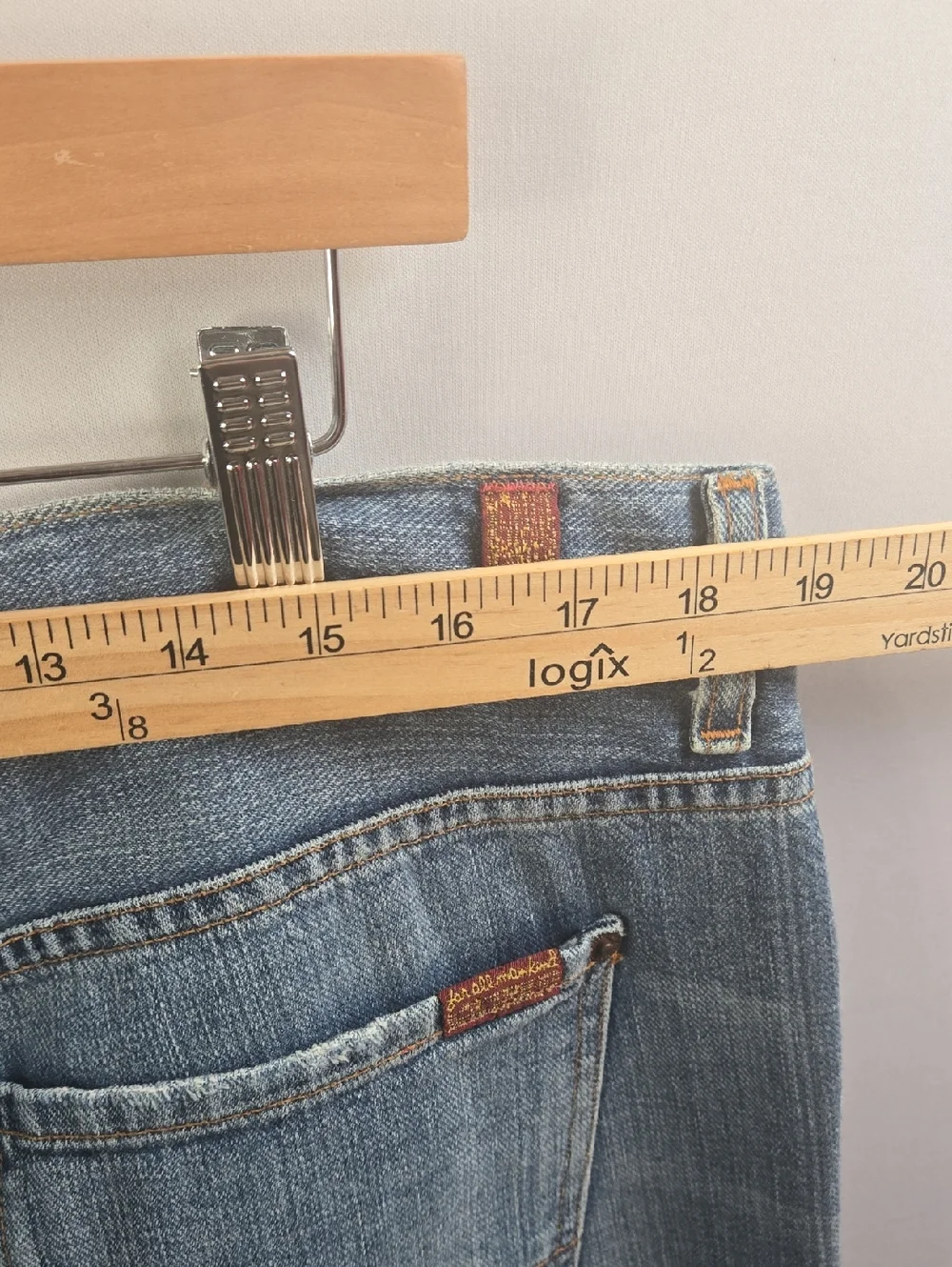 7 For All Kinds Men’s Relaxed Straight Leg Fit Jeans Sz 38 Washed Blue Casual